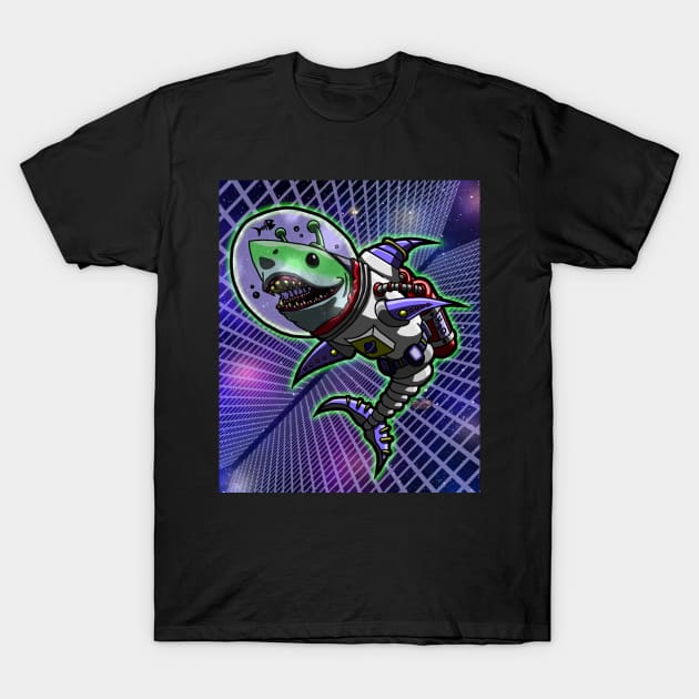 Space Shark T-Shirt by AJH designs UK